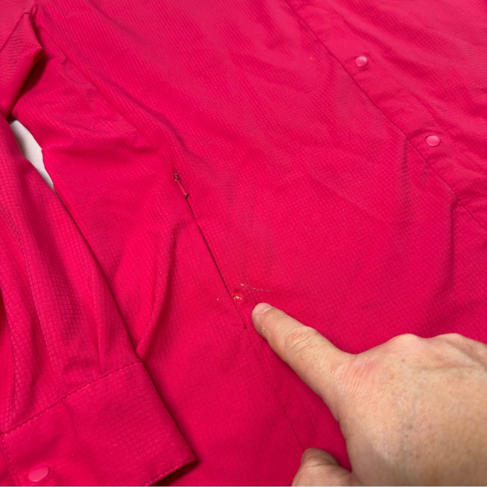 Women's Columba PFG Vented Fishing Shirt Size XL Roll-Tab Sleeves Snaps Pink - Picture 5 of 13